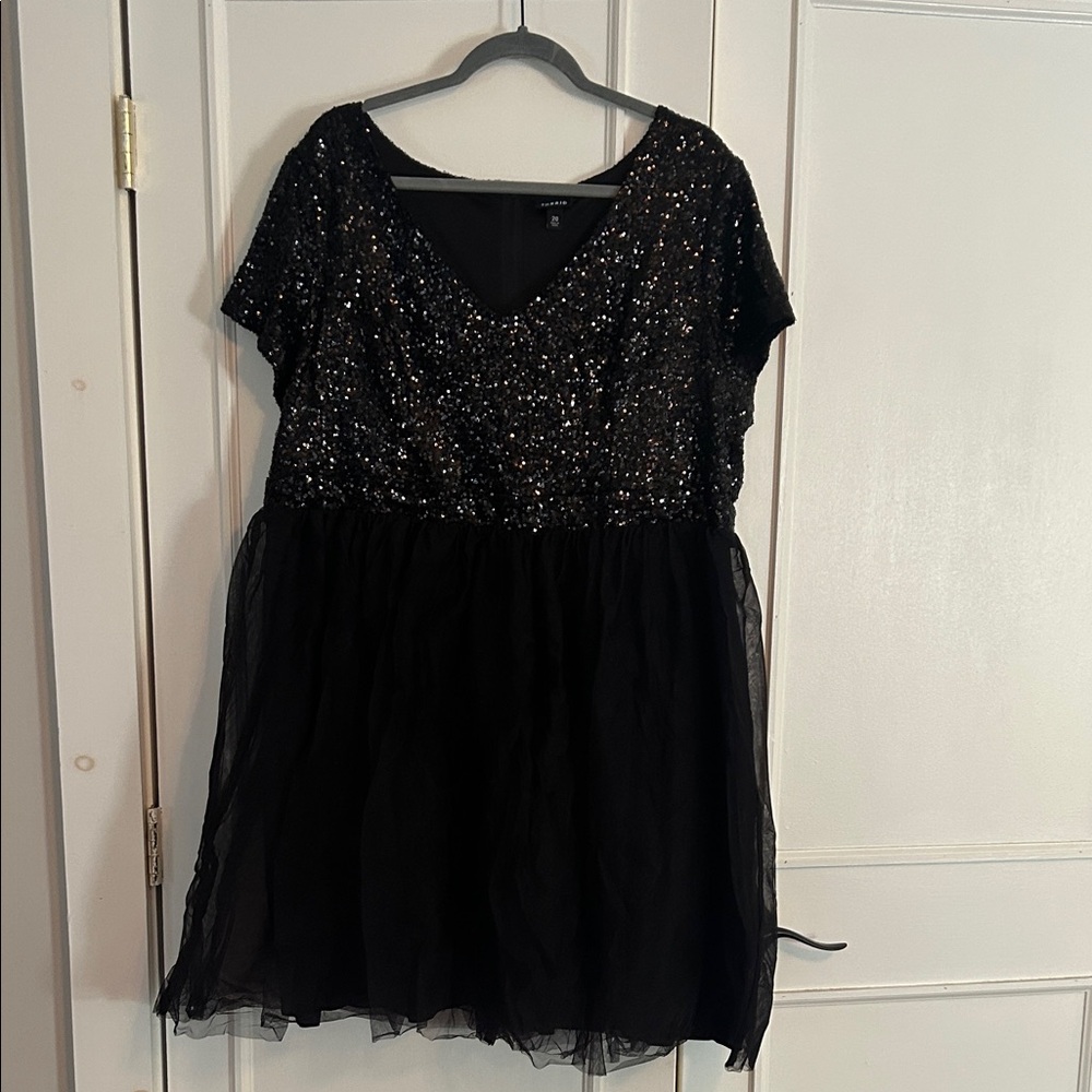 Torrid Black Sequin Tulle Dress